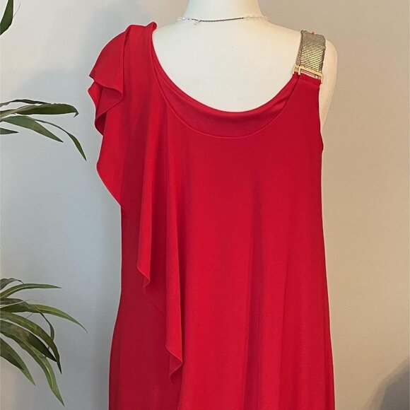 Collection Dress Barn Elegant Red Sleeveless Cocktail Dress Size 10 - Picture 5 of 11